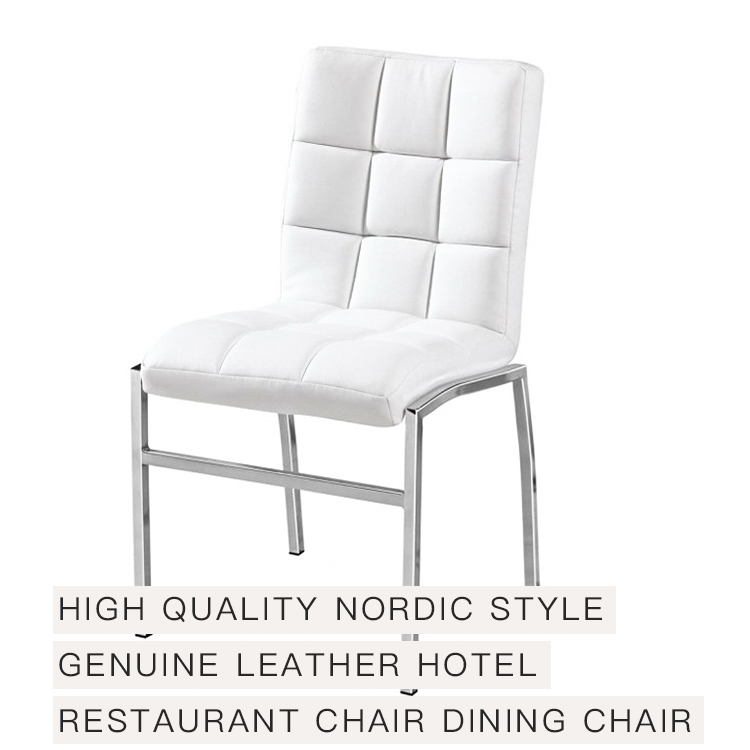 KINGNOD Living Room Furniture PU Leather Dining Chair with Chromed Legs
