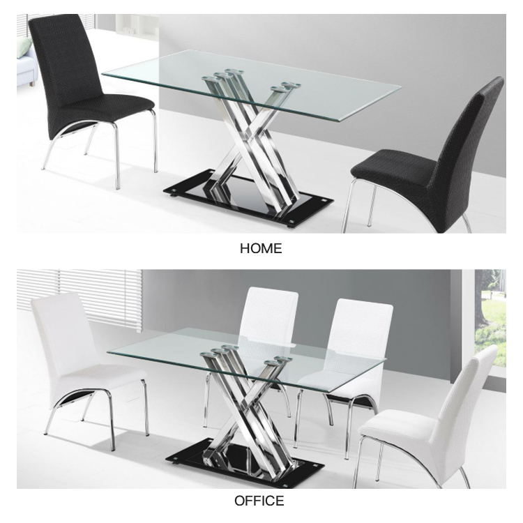 KINGNOD High Quality Dining Table Tempered Glass Dining Room Tables