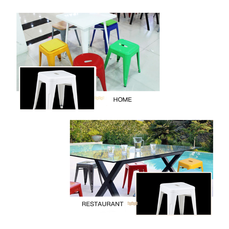 KINGNOD Bar Furniture Colored Outdoor Metal Bar Stool Set
