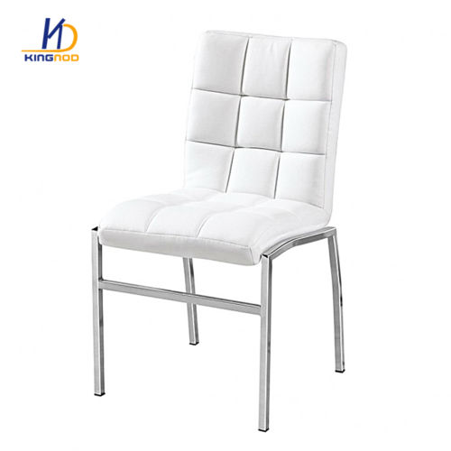 KINGNOD Living Room Furniture PU Leather Dining Chair with Chromed Legs