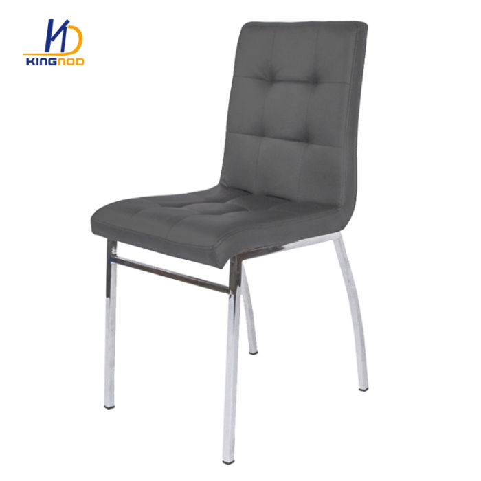 KINGNOD Living Room Furniture PU Leather Dining Chair with Chromed Legs