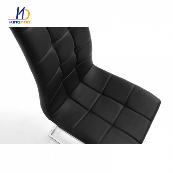 Kingnod Professional Design Simple Style Genuine Black PU Leather Bar Stool