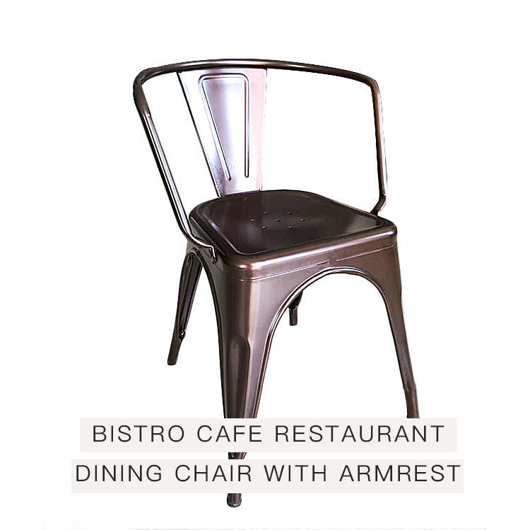 KINGNOD Bistro Cafe Restaurant Dining Chair with Armrest