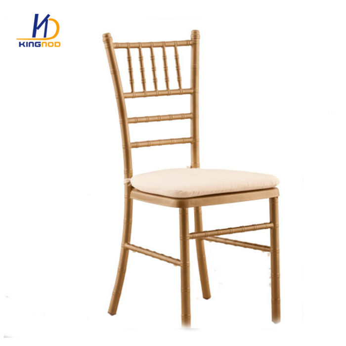 KINGNOD Cheap Stackable Chiavari Golden Wedding Banquet Metal Chair