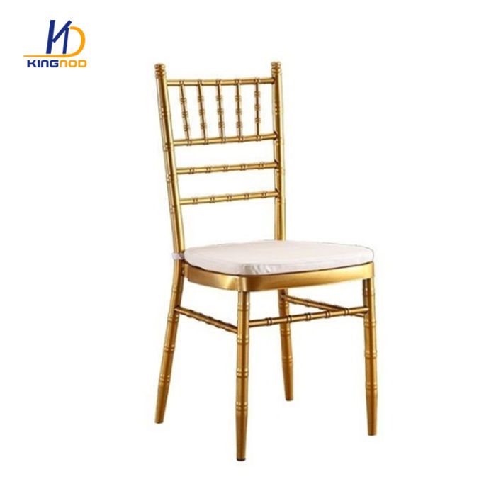 KINGNOD Cheap Stackable Chiavari Golden Wedding Banquet Metal Chair