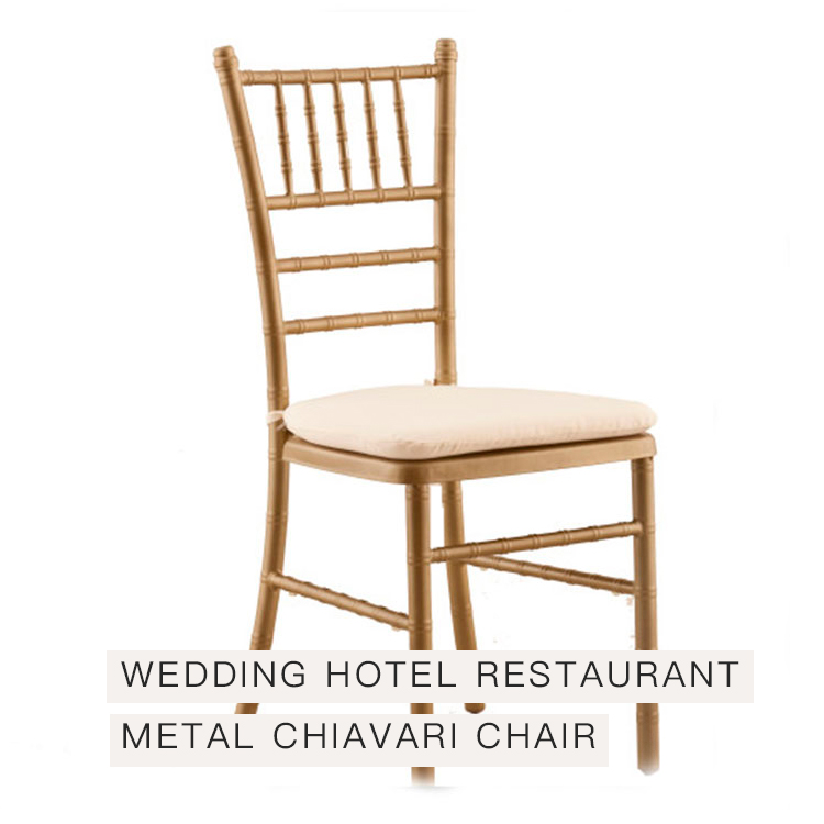 KINGNOD Cheap Stackable Chiavari Golden Wedding Banquet Metal Chair