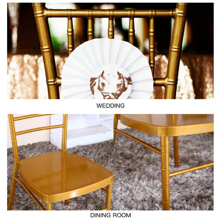 KINGNOD Cheap Stackable Chiavari Golden Wedding Banquet Metal Chair