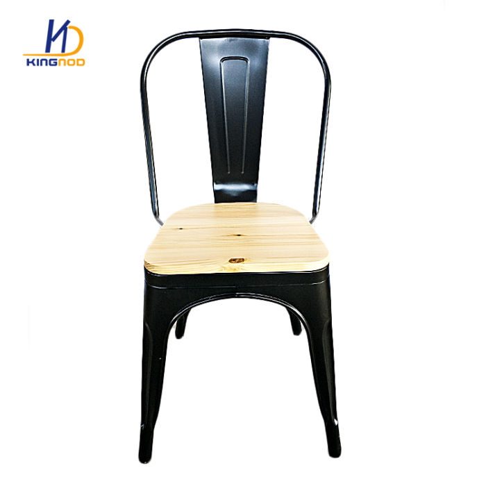 KINGNOD Elegant Design Durable Metal Dining Chair with Wood Seat
