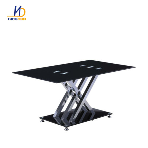 KINGNOD High Quality Dining Table Tempered Glass Dining Room Tables