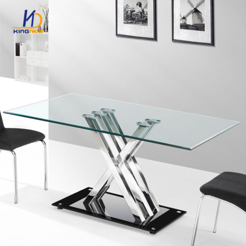 KINGNOD High Quality Dining Table Tempered Glass Dining Room Tables