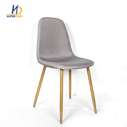 Kingnod Modern Fabric Covered Hot Transfer Wooden Pattern Metal Legs Dining Chair