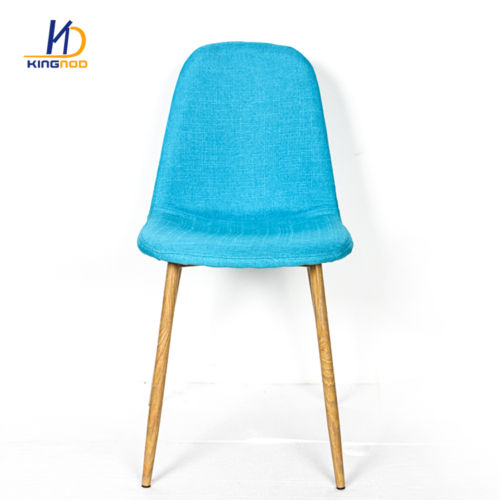 Kingnod Modern Fabric Covered Hot Transfer Wooden Pattern Metal Legs Dining Chair