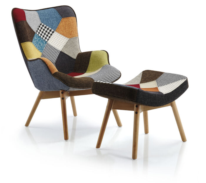 ODM&OEM Leisure Designer Modern Velvet Seater Patchwork Fabric Sofa Chair C-670
