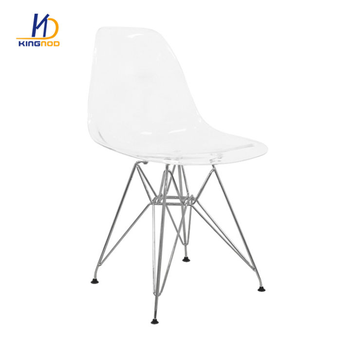 Comfortable Luxury Home Dining Plastic Chair Armless Plastic Transparent Chair