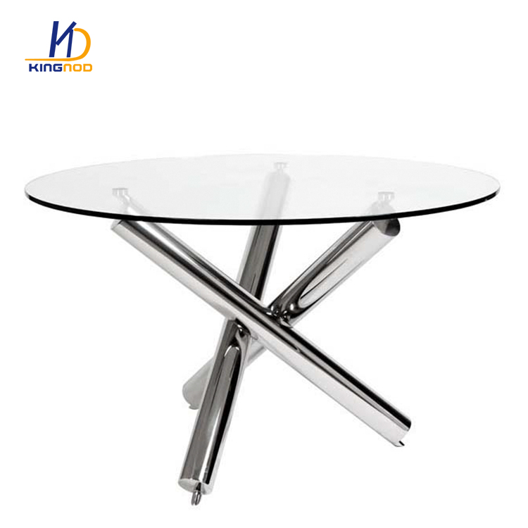 European Style Top Clear Tempered Glass Round Top Coffee Table 8mm