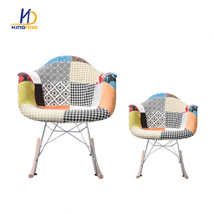 Fabric Covered Plastic Patchwork Rocking Chair