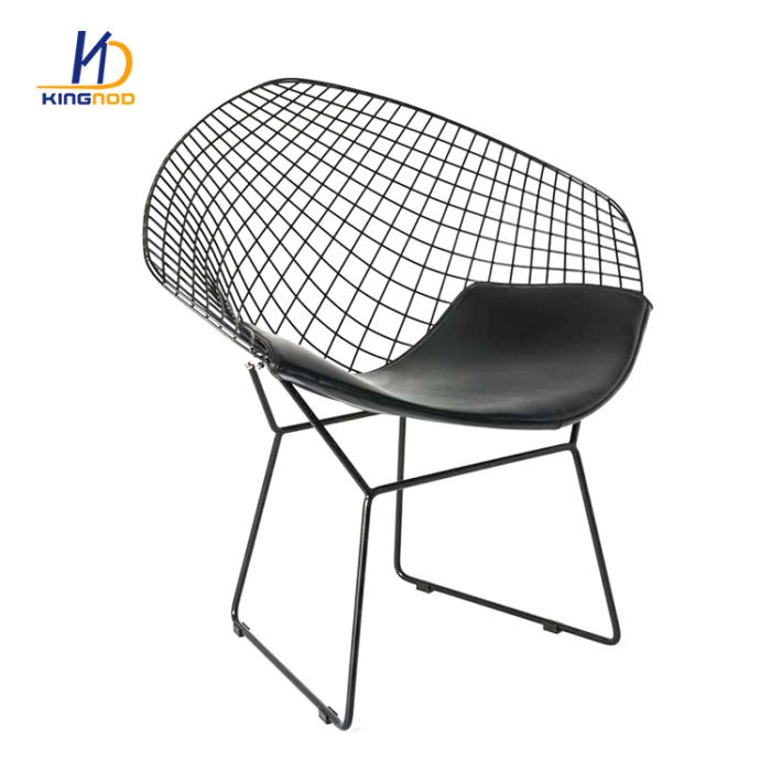 Garden Furniture outdoor black metal steel Wire Outdoor Painting wire chair