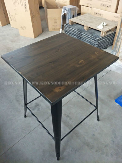 High Quality Industrial Metal Top Dining Table Dining Table Sets