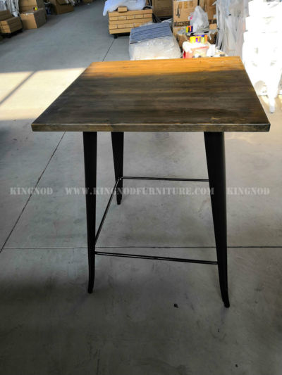 High Quality Industrial Removable Metal Top Dining Table Dining Table Sets