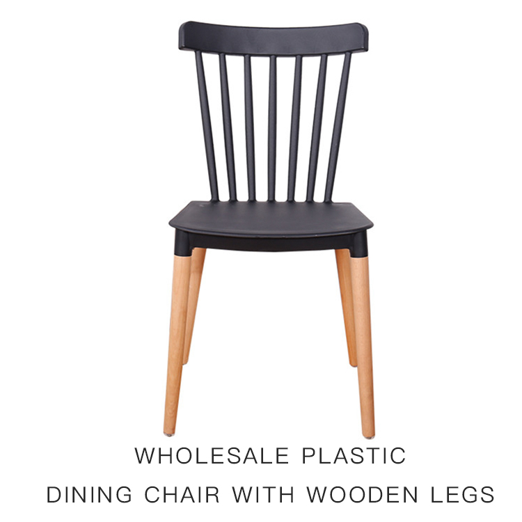 Home Living Room Restaurant Modern Backrest Wood Leg Chair