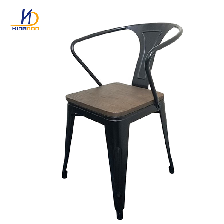 Industrial Design Metal Bistro Armchair Stackable Cafe Tolix Metal Chair