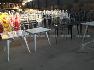 Industrial Restaurant Dining Table Sets Metal Frame Table Industrial