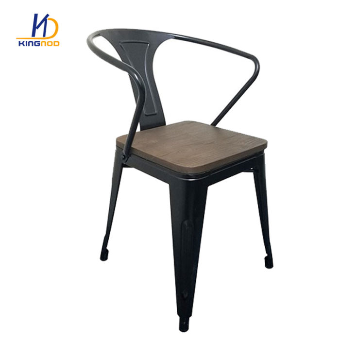 Industrial Style Design Metal Bistro Armchair Stackable Cafe Tolix Metal Chair
