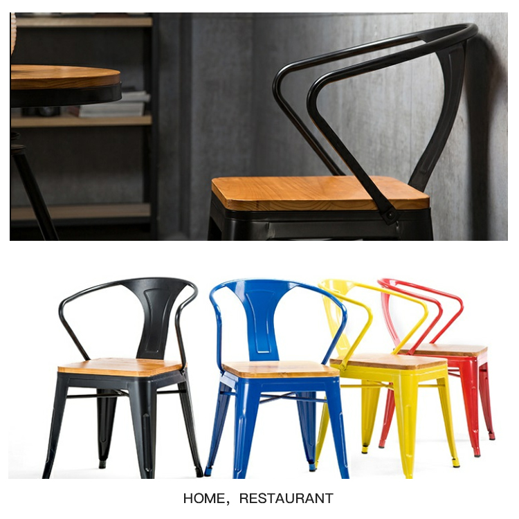 Industrial Style Design Metal Bistro Armchair Stackable Tolix Metal Chair