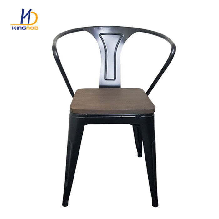 Industrial Style Metal Bistro Armchair Stackable Cafe Tolix Metal Chair