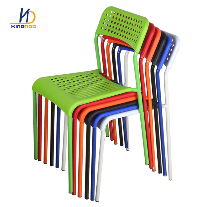 KINGNOD Cheap Armless Stackable PP Plastic Lounge Chair