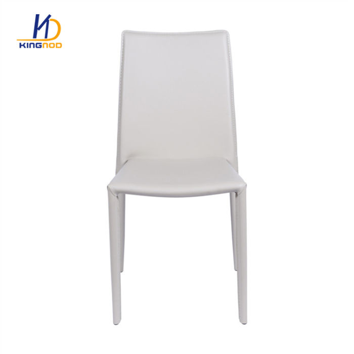 KINGNOD Dining Room Modern Stacking White PU Leather Chairs