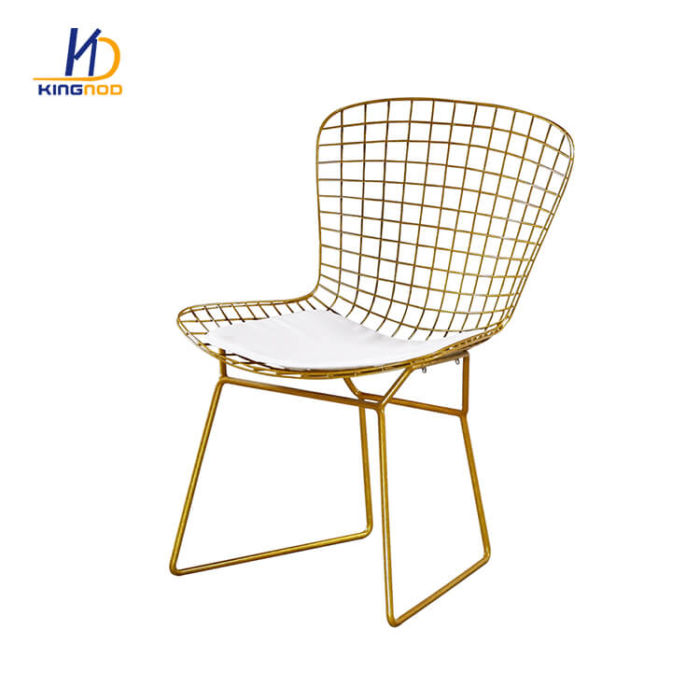 KINGNOD Fashionable Living Room Metal Wire Back Chair