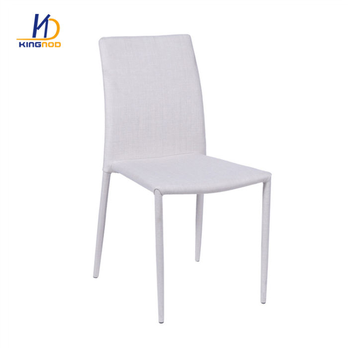 KINGNOD Genuine Italian Dining Room Stacking White PU Leather Chairs