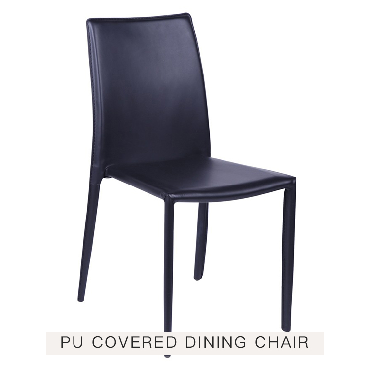 KINGNOD Italian Dining Room Modern Stacking PU Leather Chairs