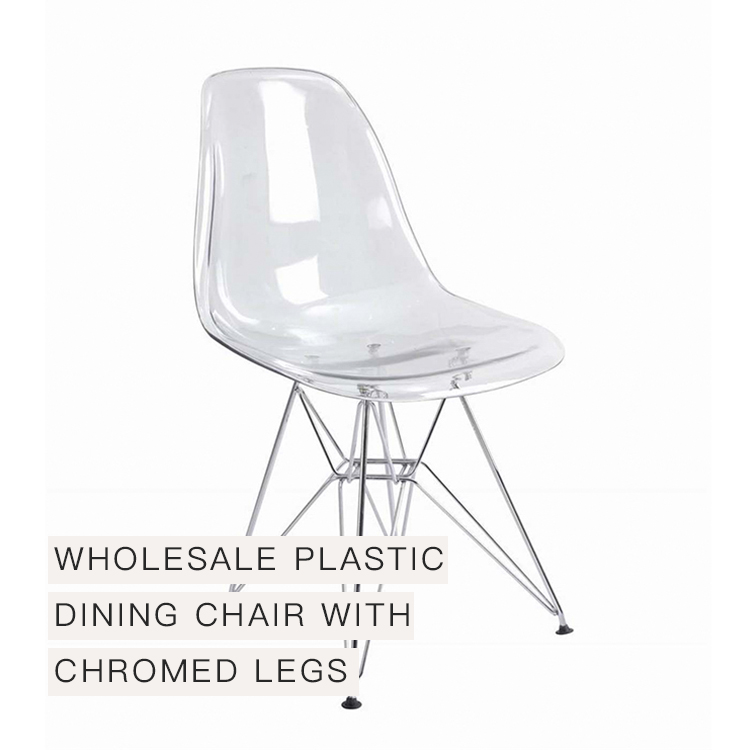Luxury Home Dining Plastic Chair Armless Plastic Transparent Chair