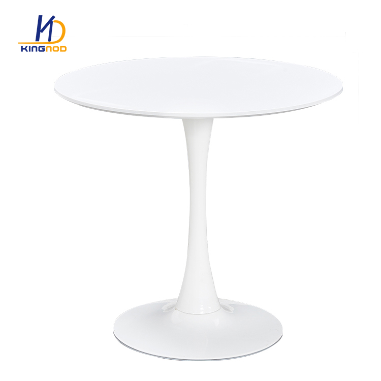 MDF Matte Gloss Powder Coated Metal Frame Round Top Table