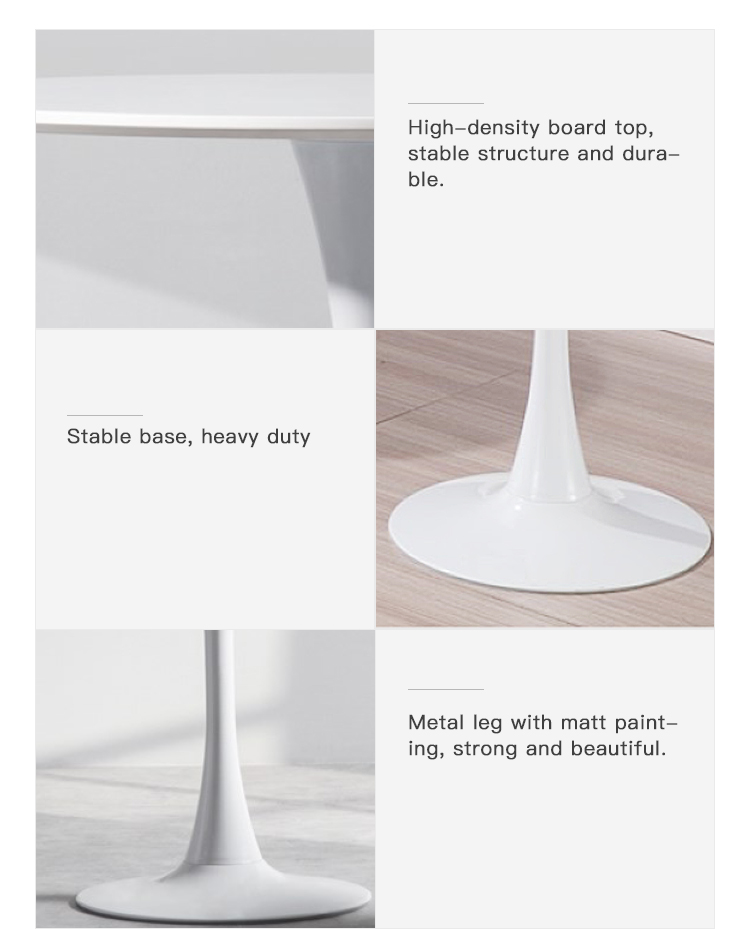 MDF Matte Gloss Powder Coated Round Top Table