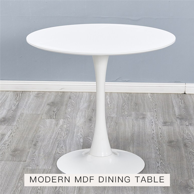 Metal Frame MDF Matte Gloss Powder Coated Round Top Table