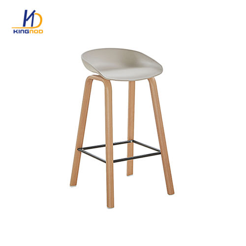Modern Plastic Seat High Bar Stool Chair With Metal Leg Painted