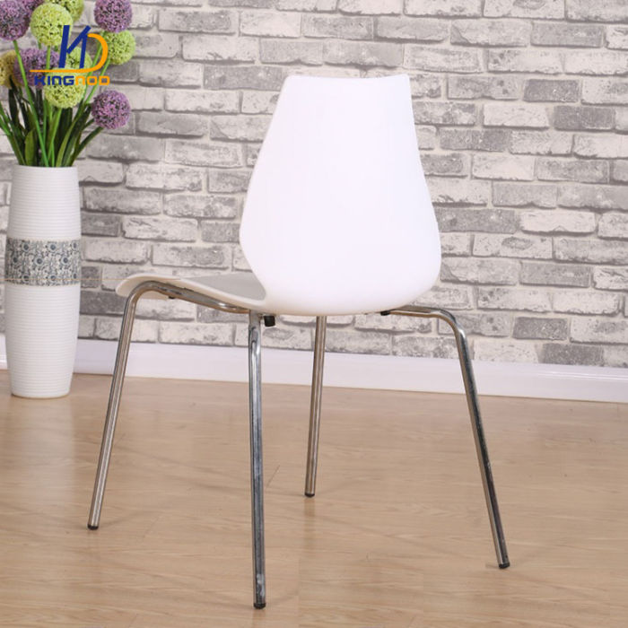 Modern Plastic Seat Metal Painting Legs Restaurant Dining Chairs