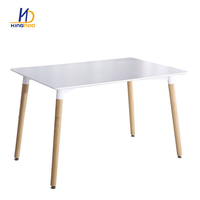 Molded Mdf Top Beech Wood Legs and Lifting Bottom Foot Rectangular Dining Table