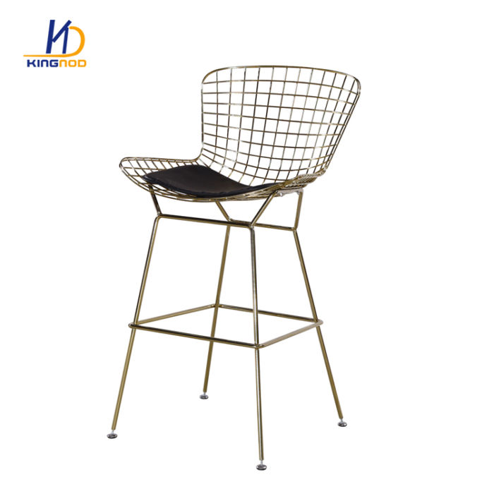 New Design Dining Living Cafe Room Modern Mesh Metal Wire Bar stool