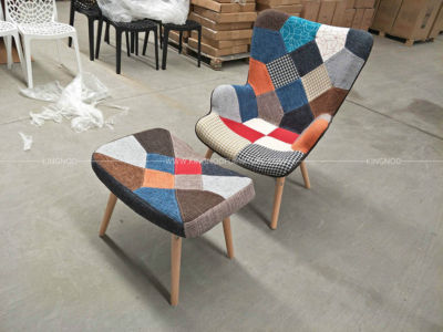 OEM Leisure Designer Velvet Patchwork Fabric Sofa Chair