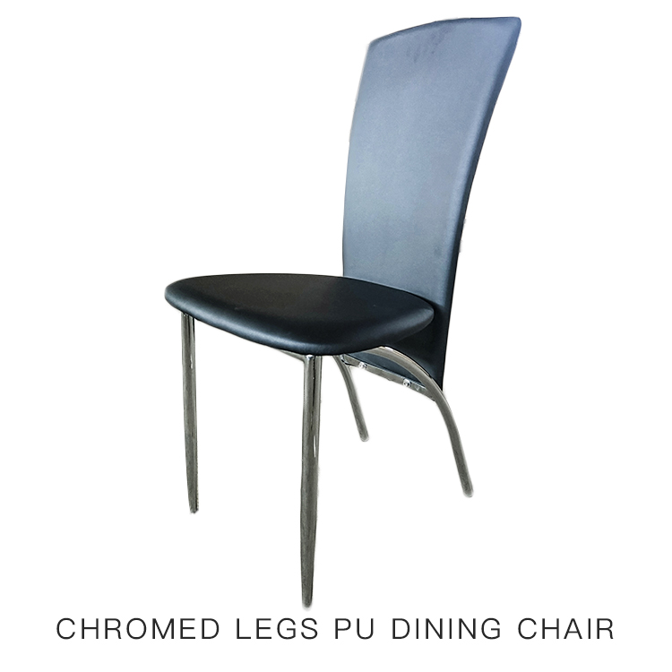 PU Fabric Upholstered Wing Back Iron Dining Chair