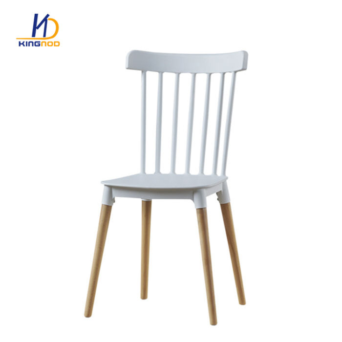 Plastic Home Living Restaurant Modern Furniture Backrest Wood Leg Chair