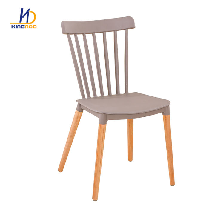 Plastic Home Living Room Restaurant Furniture Backrest Wood Leg Chair