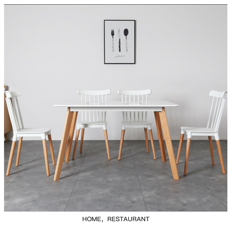 Plastic Living Room Restaurant Furniture Backrest Wood Leg Chair