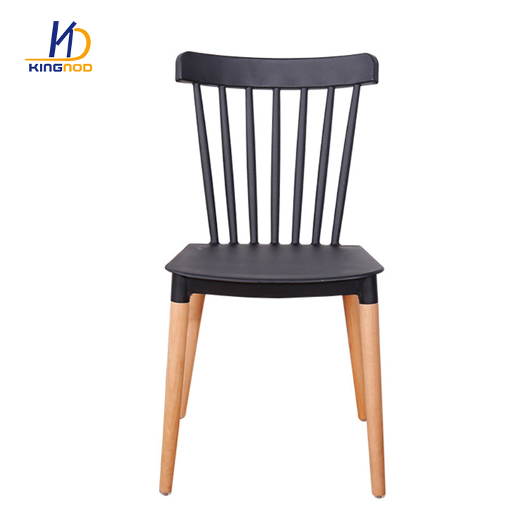 Plastic Room Restaurant Modern Furniture Backrest Wood Leg Chair
