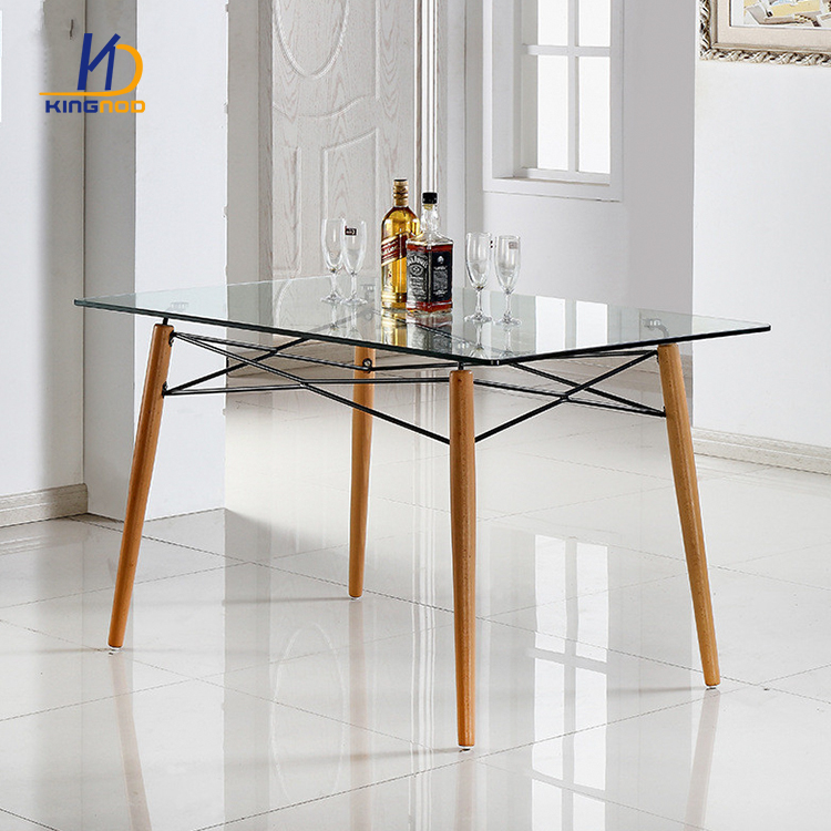 Jonathan Wooden Dining Table With Glass Top Klarity Glass Furniture