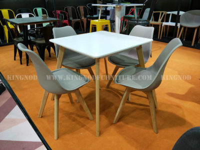 Restaurant Wood Legs Dining Room MDF Top Square Wooden Dining Table